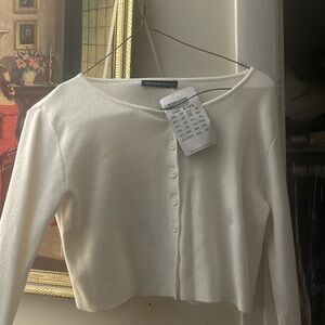 Off White Brandy Melville Button-Up Cardigan
